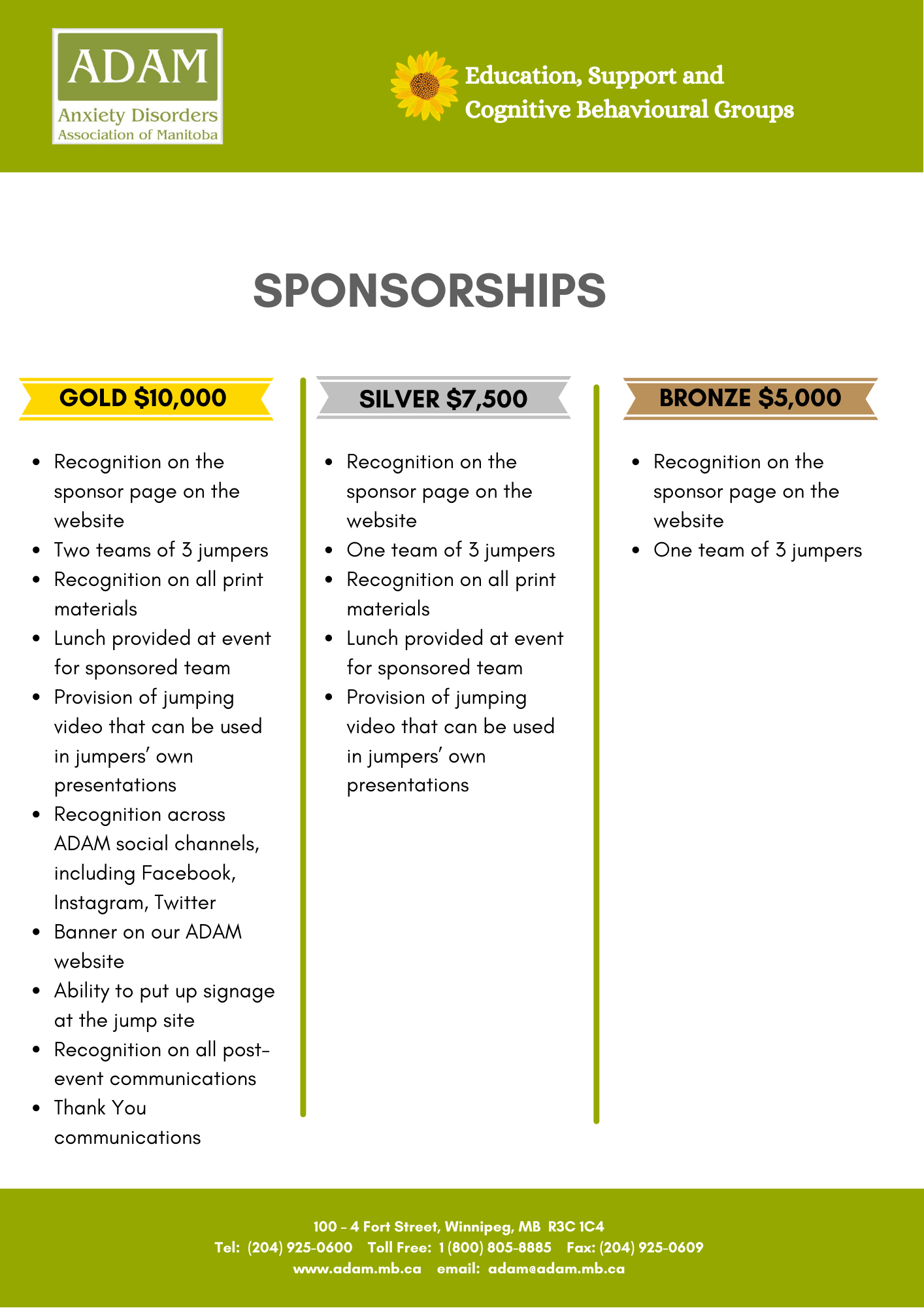 sponsorship sheet